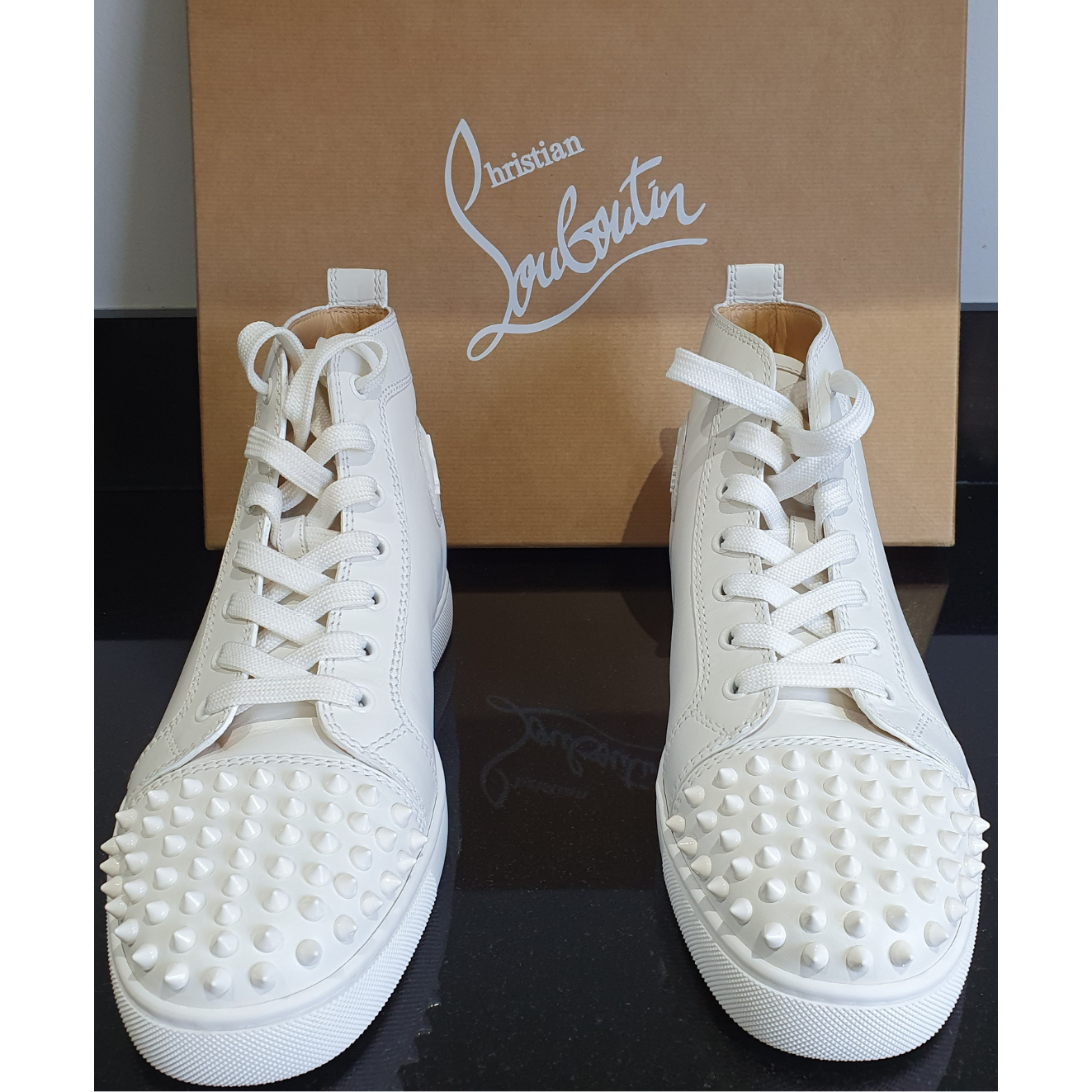 Christian Louboutin High Top Spiked Cap Toe Shoes